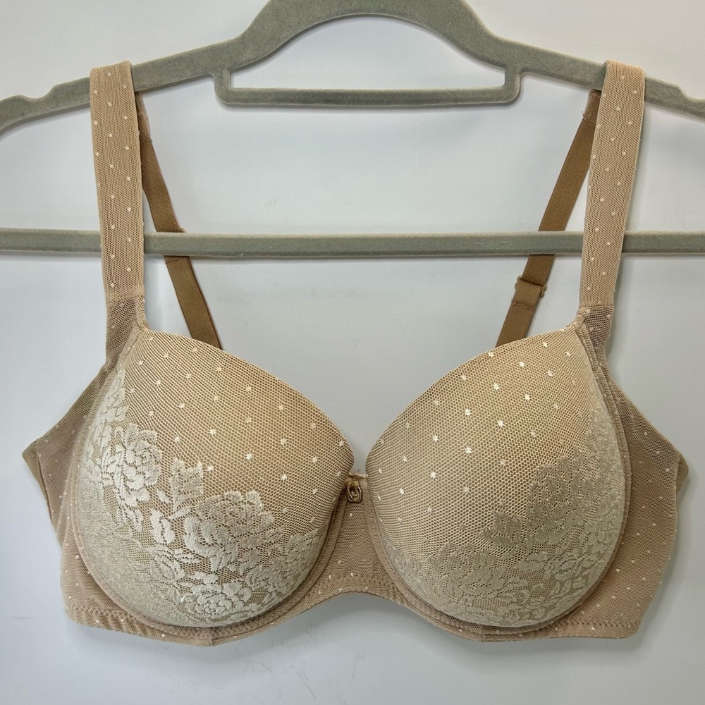 SOMA Stunning Support Full Coverage Lace Neutral Tan Adjustable Strap Bra 34DD